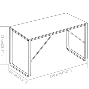 Γραφείο Υπολογιστή Λευκό 120 x 60 x 73 εκ.