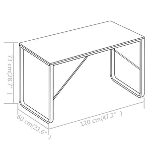 Γραφείο Υπολογιστή Μαύρο και Χρώμα Δρυός 120 x 60 x 73 εκ. - PAKOBAZAAR