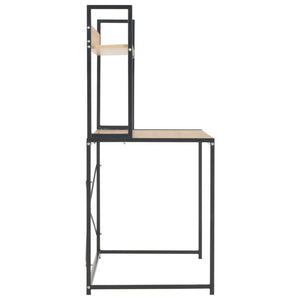 Γραφείο Υπολογιστή Μαύρο και Χρώμα Δρυός 120 x 60 x 138 εκ. - PAKOBAZAAR