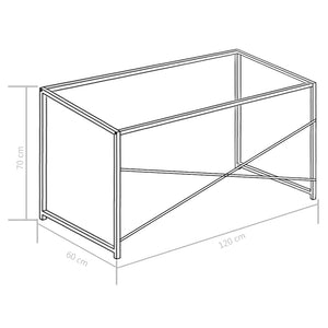 Γραφείο Υπολογιστή Λευκό 120 x 60 x 70 εκ.
