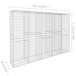 Συρματοκιβώτιο Τοίχος 300x50x200 εκ. Γαλβαν.Χάλυβας + Κάλυμμα - PAKOBAZAAR