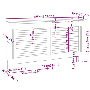 Κάλυμμα Καλοριφέρ Λευκό 152 x 19 x 81,5 εκ. από MDF - PAKOBAZAAR