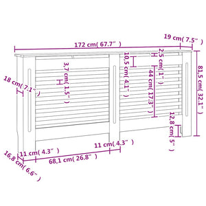 Κάλυμμα Καλοριφέρ Λευκό 172 x 19 x 81,5 εκ. από MDF - PAKOBAZAAR