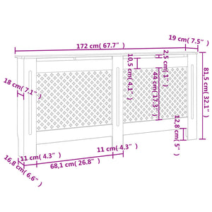 Κάλυμμα Καλοριφέρ Λευκό 172 x 19 x 81,5 εκ. από MDF - PAKOBAZAAR