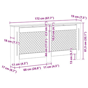Κάλυμμα Καλοριφέρ Λευκό 172 x 19 x 81,5 εκ. από MDF - PAKOBAZAAR