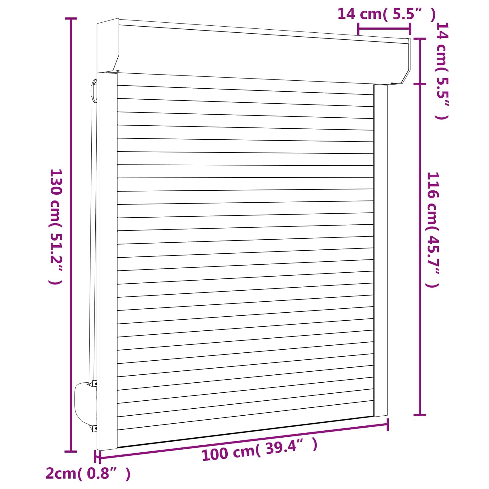 Ρολό εισόδου Λευκός 100 x 130 cm Αλουμίνιο και Πολυουρεθάνη - Pakobazaar