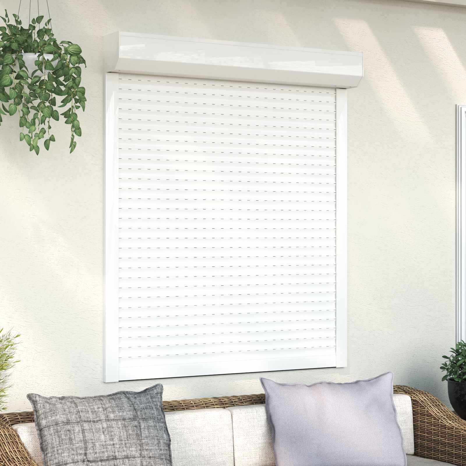 Ρολό εισόδου Λευκός 110 x 130 cm Αλουμίνιο και Πολυουρεθάνη - Pakobazaar