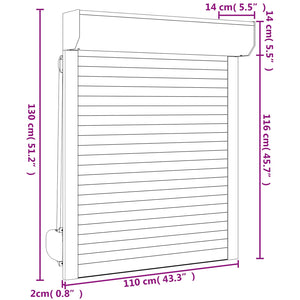 Ρολό εισόδου Λευκός 110 x 130 cm Αλουμίνιο και Πολυουρεθάνη - Pakobazaar