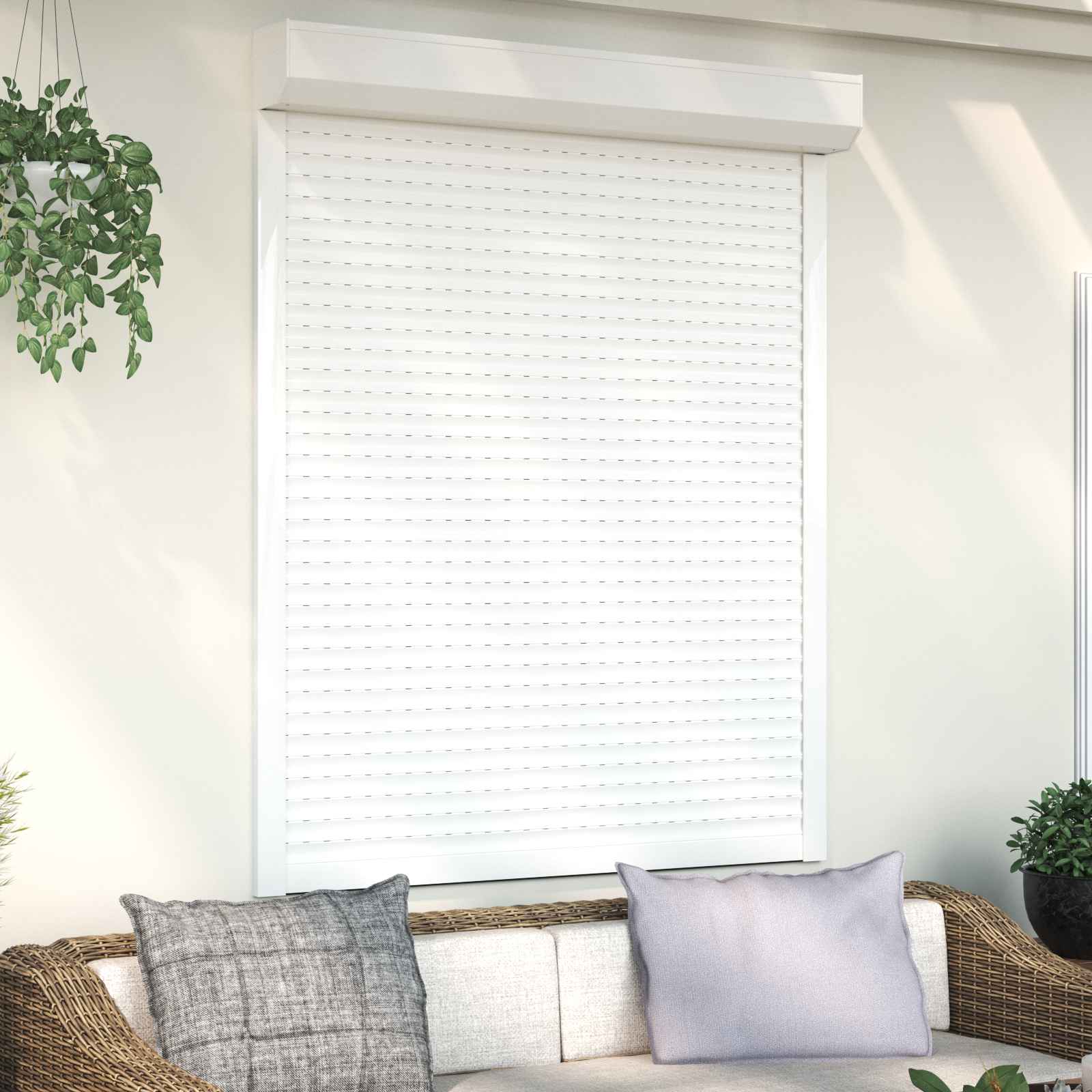 Ρολό εισόδου Λευκός 120 x 150 cm Αλουμίνιο και Πολυουρεθάνη - Pakobazaar