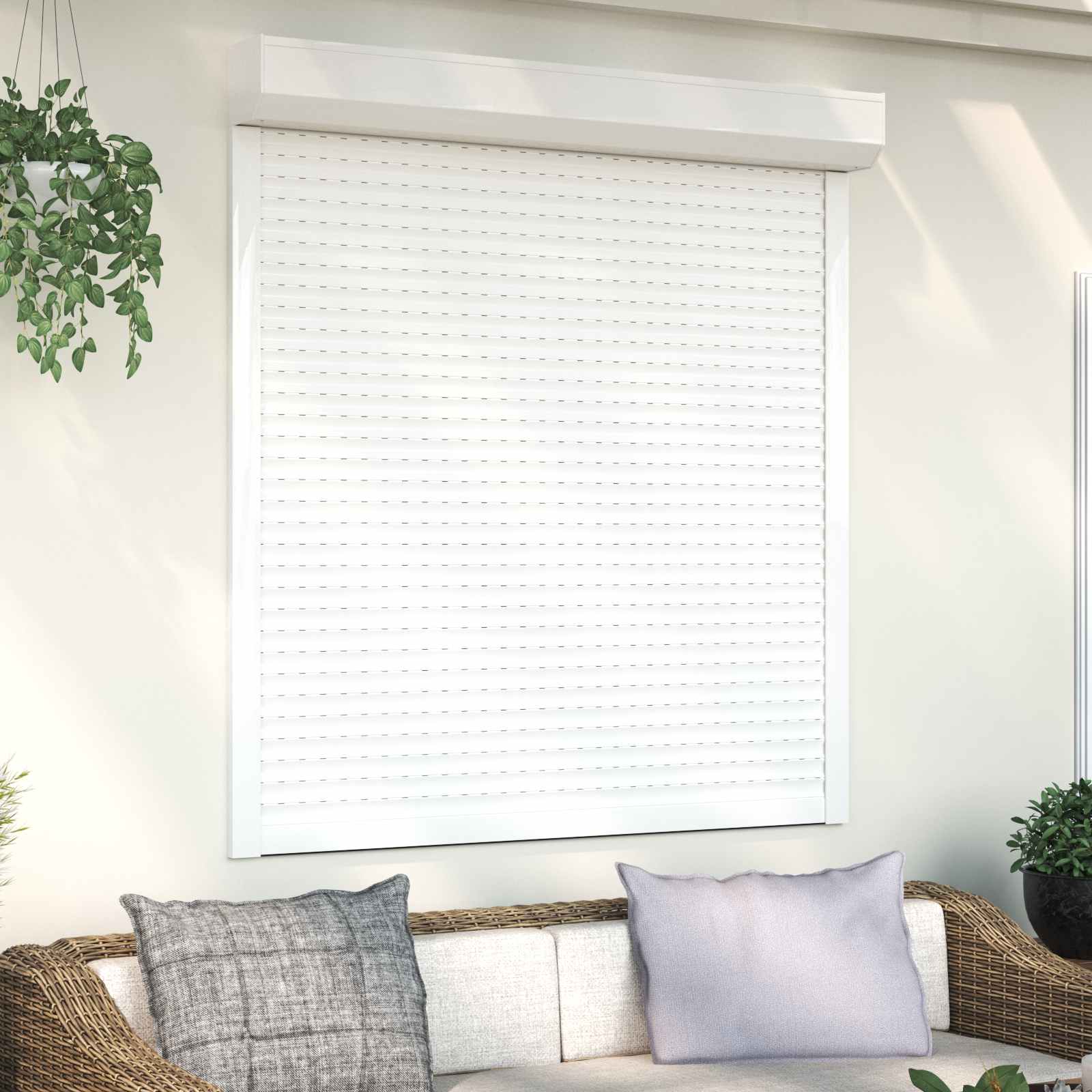 Ρολό εισόδου Λευκός 130 x 140 cm Αλουμίνιο και Πολυουρεθάνη - Pakobazaar
