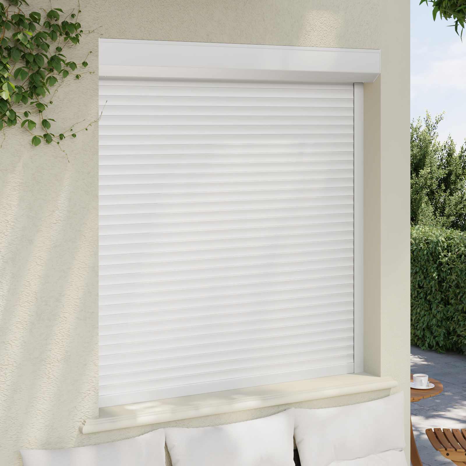 Ρολό εισόδου Λευκός 130 x 140 cm Αλουμίνιο και Πολυουρεθάνη - Pakobazaar