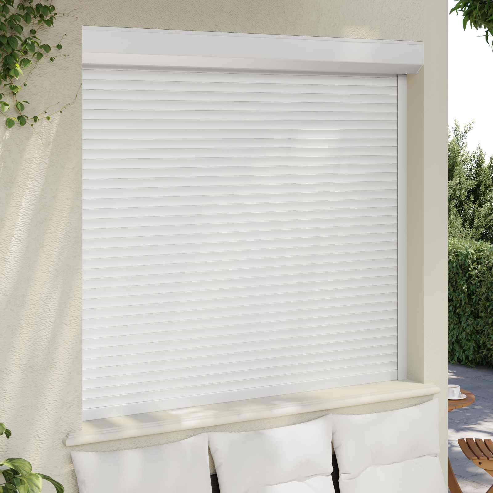 Ρολό εισόδου Λευκός 160 x 150 cm Αλουμίνιο και Πολυουρεθάνη - Pakobazaar
