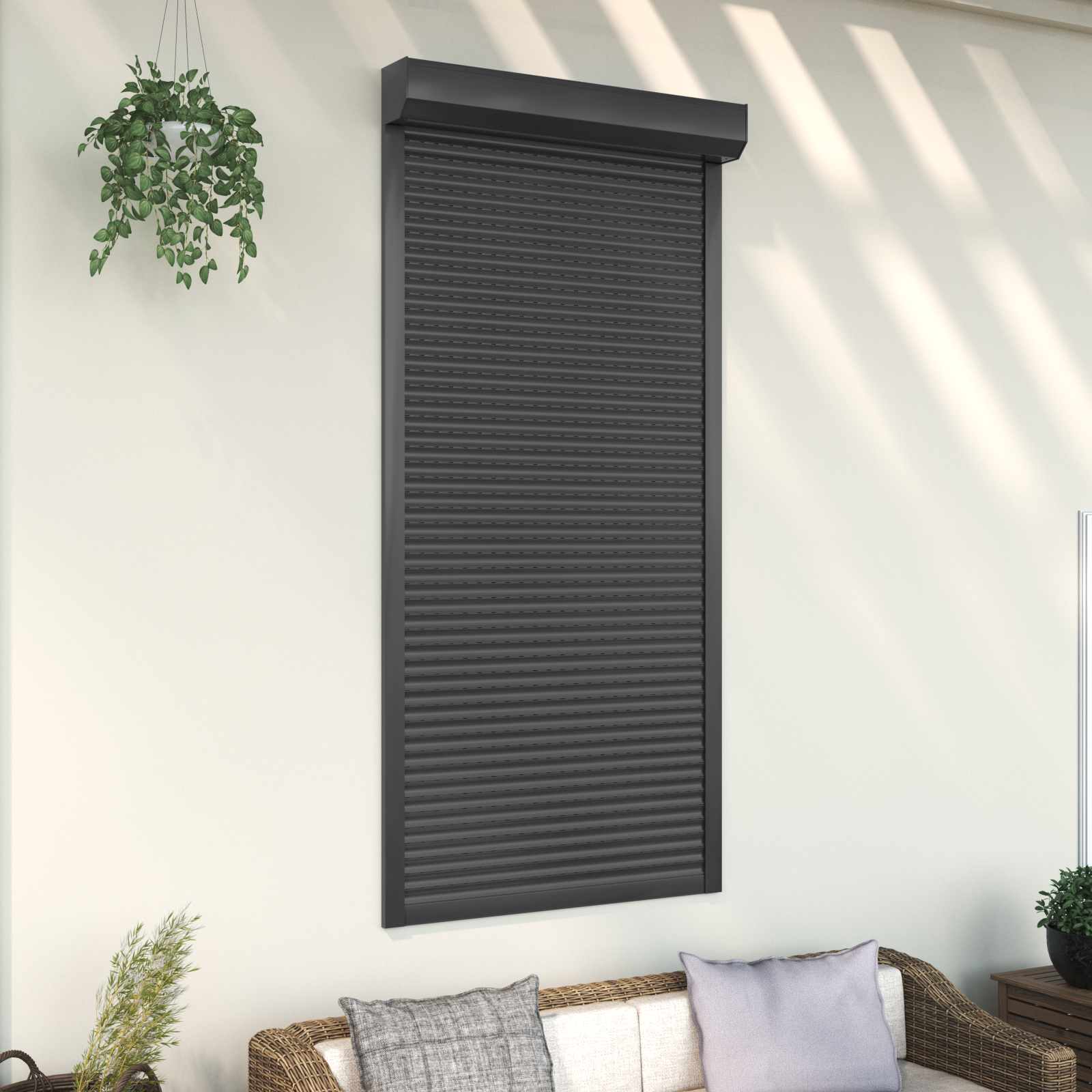 Ρολό εισόδου Ανθρακί 100 x 210 cm Αλουμίνιο και Πολυουρεθάνη - Pakobazaar