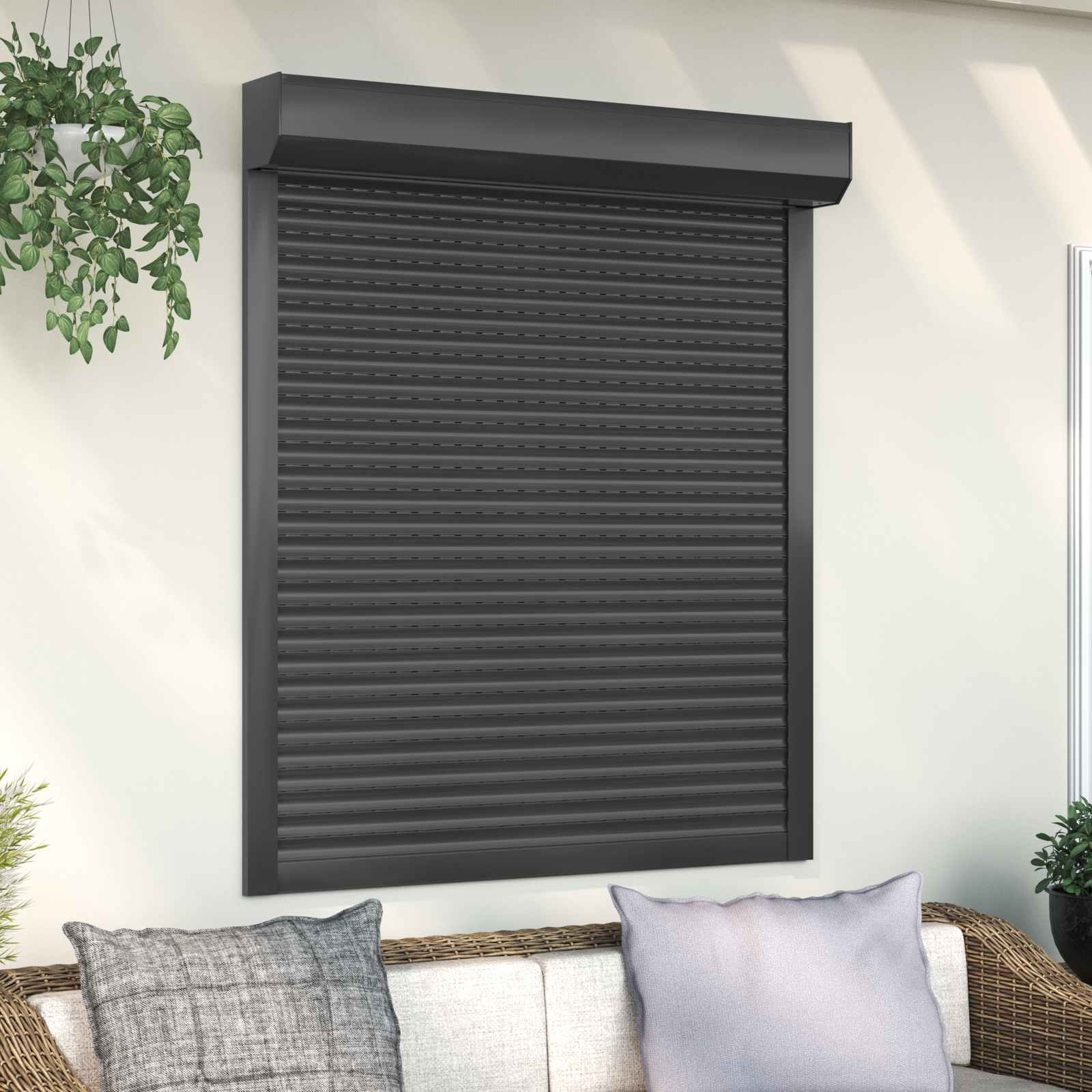 Ρολό εισόδου Ανθρακί 110 x 130 cm Αλουμίνιο και Πολυουρεθάνη - Pakobazaar