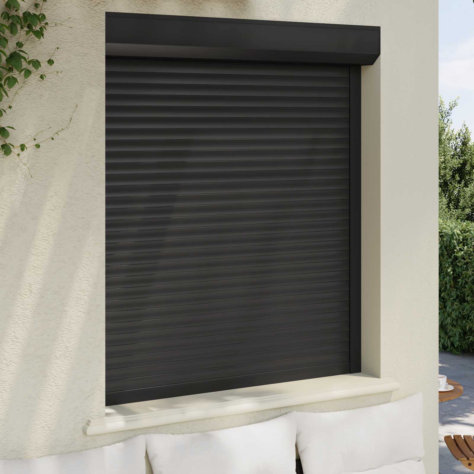 Ρολό εισόδου Ανθρακί 110 x 130 cm Αλουμίνιο και Πολυουρεθάνη - Pakobazaar