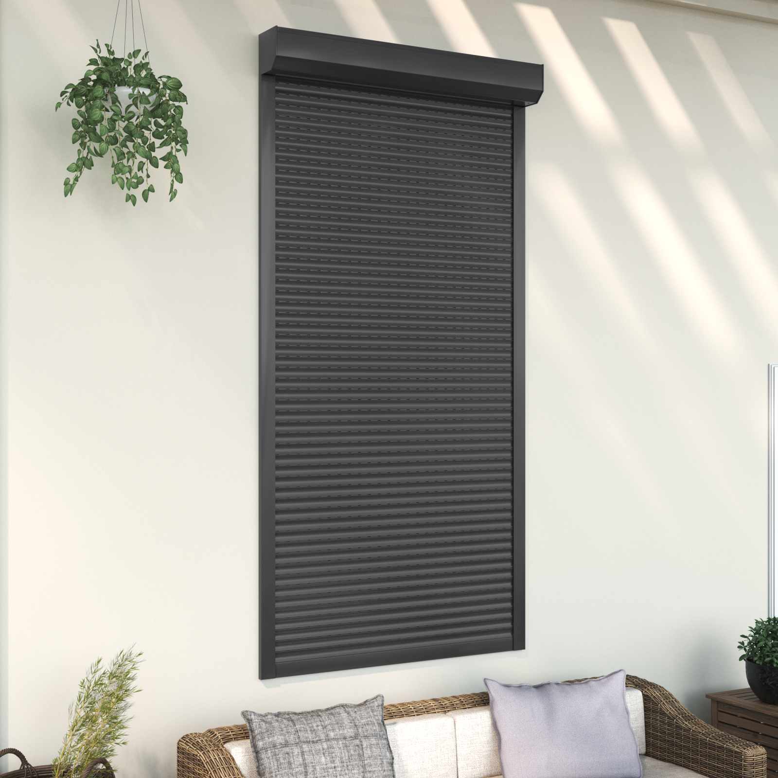 Ρολό εισόδου Ανθρακί 110 x 220 cm Αλουμίνιο και Πολυουρεθάνη - Pakobazaar