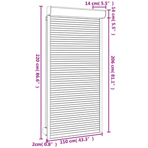 Ρολό εισόδου Ανθρακί 110 x 220 cm Αλουμίνιο και Πολυουρεθάνη - Pakobazaar