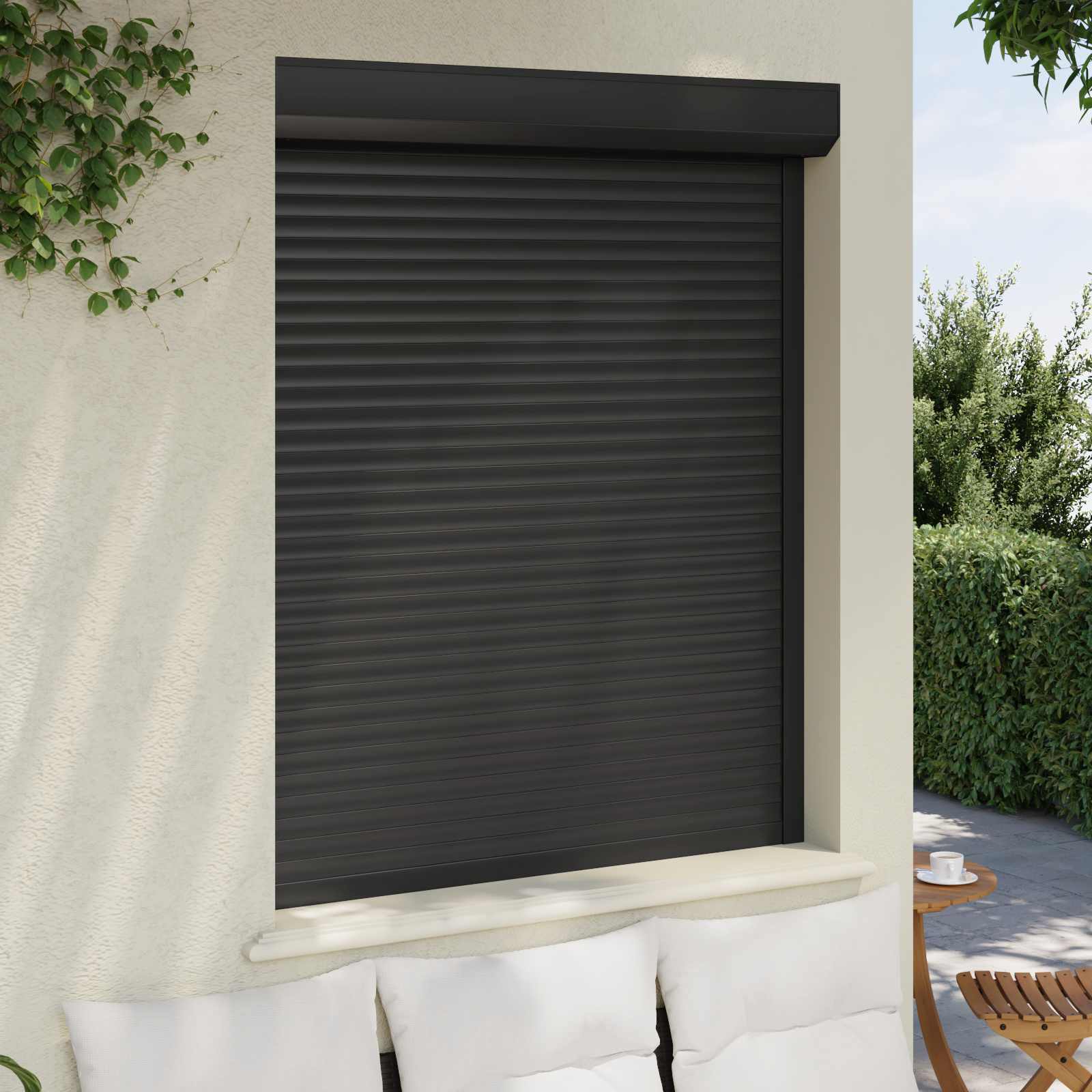Ρολό εισόδου Ανθρακί 120 x 150 cm Αλουμίνιο και Πολυουρεθάνη - Pakobazaar