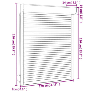 Ρολό εισόδου Ανθρακί 120 x 150 cm Αλουμίνιο και Πολυουρεθάνη - Pakobazaar