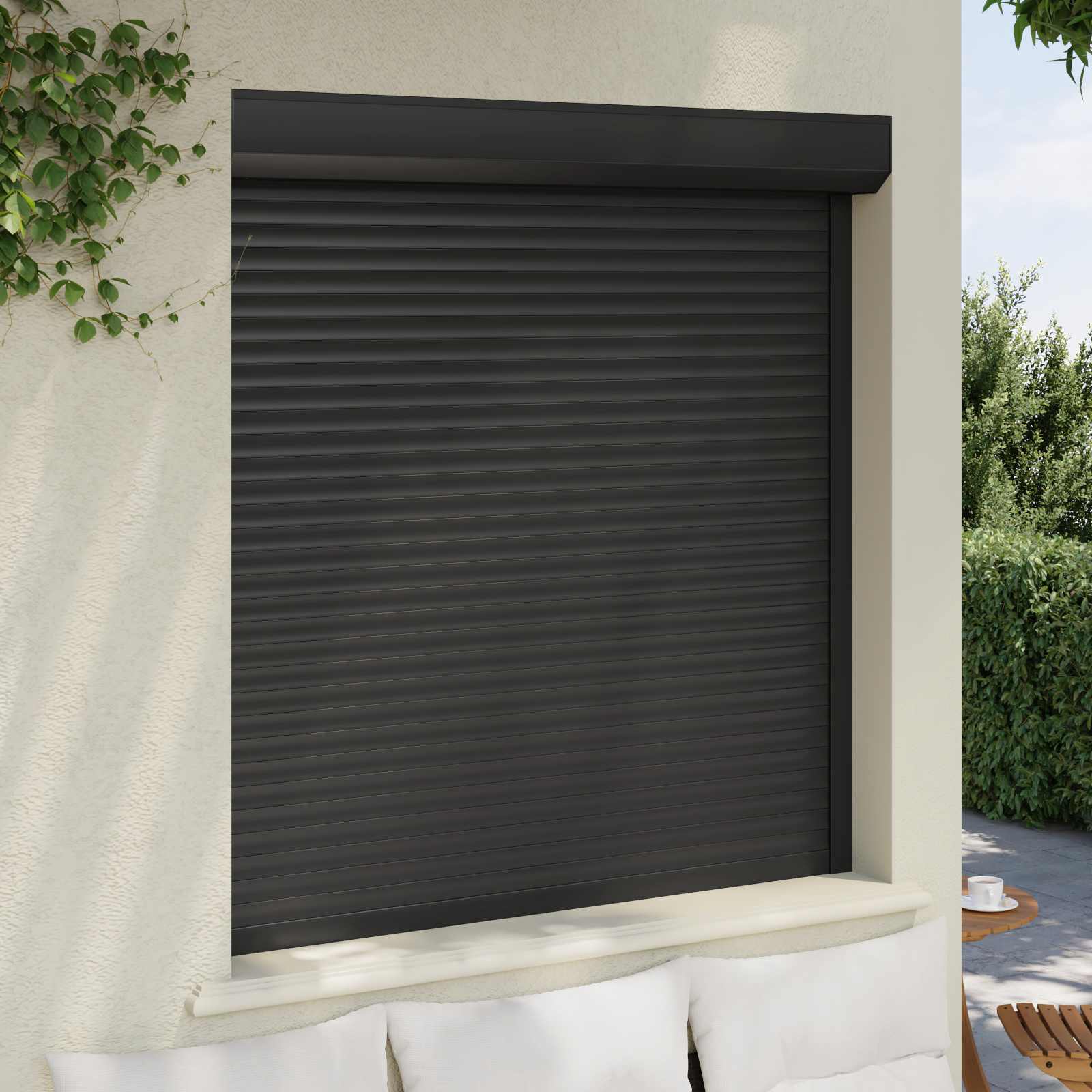 Ρολό εισόδου Ανθρακί 130 x 140 cm Αλουμίνιο και Πολυουρεθάνη - Pakobazaar