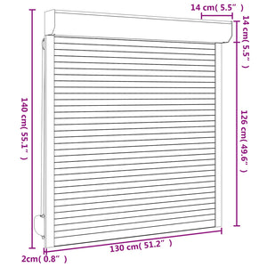Ρολό εισόδου Ανθρακί 130 x 140 cm Αλουμίνιο και Πολυουρεθάνη - Pakobazaar