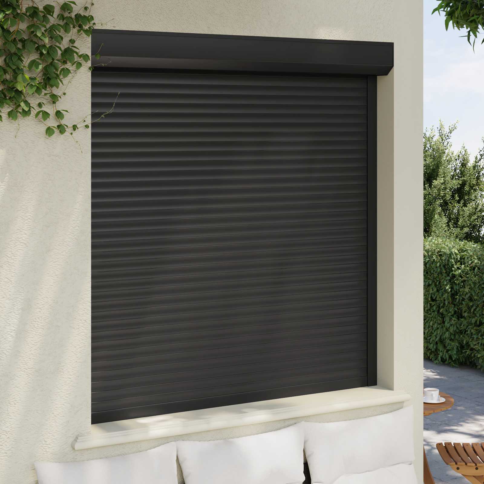 Ρολό εισόδου Ανθρακί 140 x 150 cm Αλουμίνιο και Πολυουρεθάνη - Pakobazaar