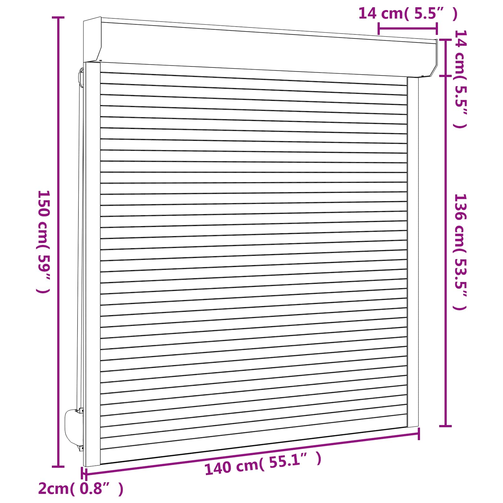 Ρολό εισόδου Ανθρακί 140 x 150 cm Αλουμίνιο και Πολυουρεθάνη - Pakobazaar