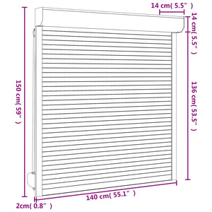 Ρολό εισόδου Ανθρακί 140 x 150 cm Αλουμίνιο και Πολυουρεθάνη - Pakobazaar
