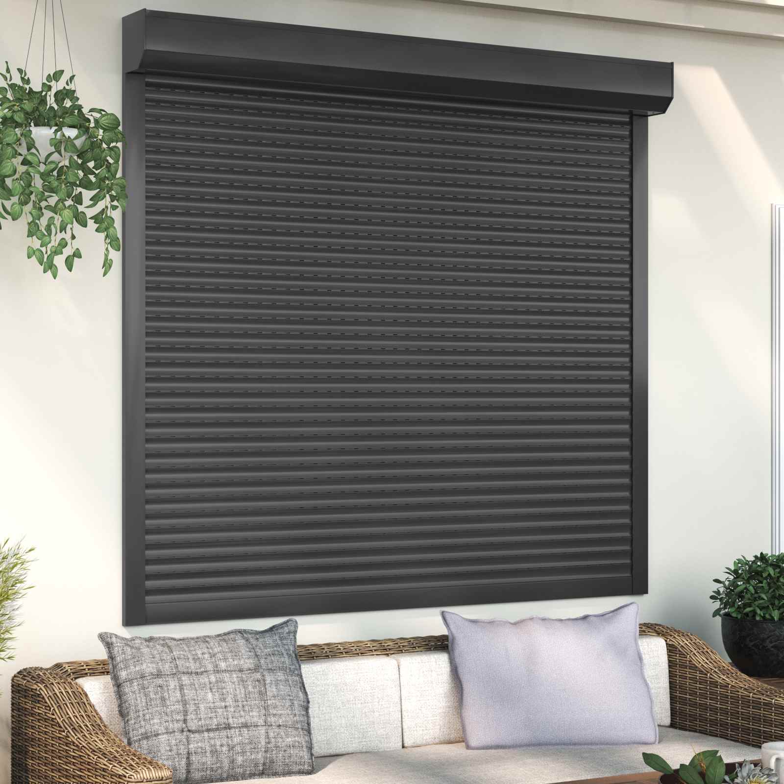 Ρολό εισόδου Ανθρακί 160 x 150 cm Αλουμίνιο και Πολυουρεθάνη - Pakobazaar