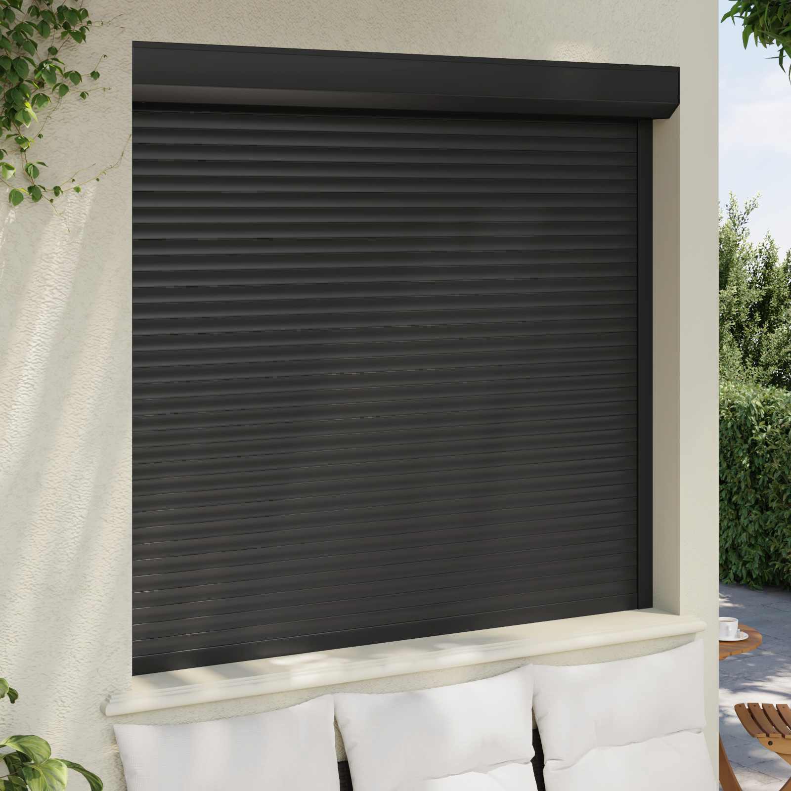 Ρολό εισόδου Ανθρακί 160 x 150 cm Αλουμίνιο και Πολυουρεθάνη - Pakobazaar