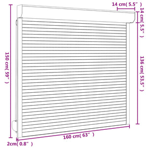 Ρολό εισόδου Ανθρακί 160 x 150 cm Αλουμίνιο και Πολυουρεθάνη - Pakobazaar