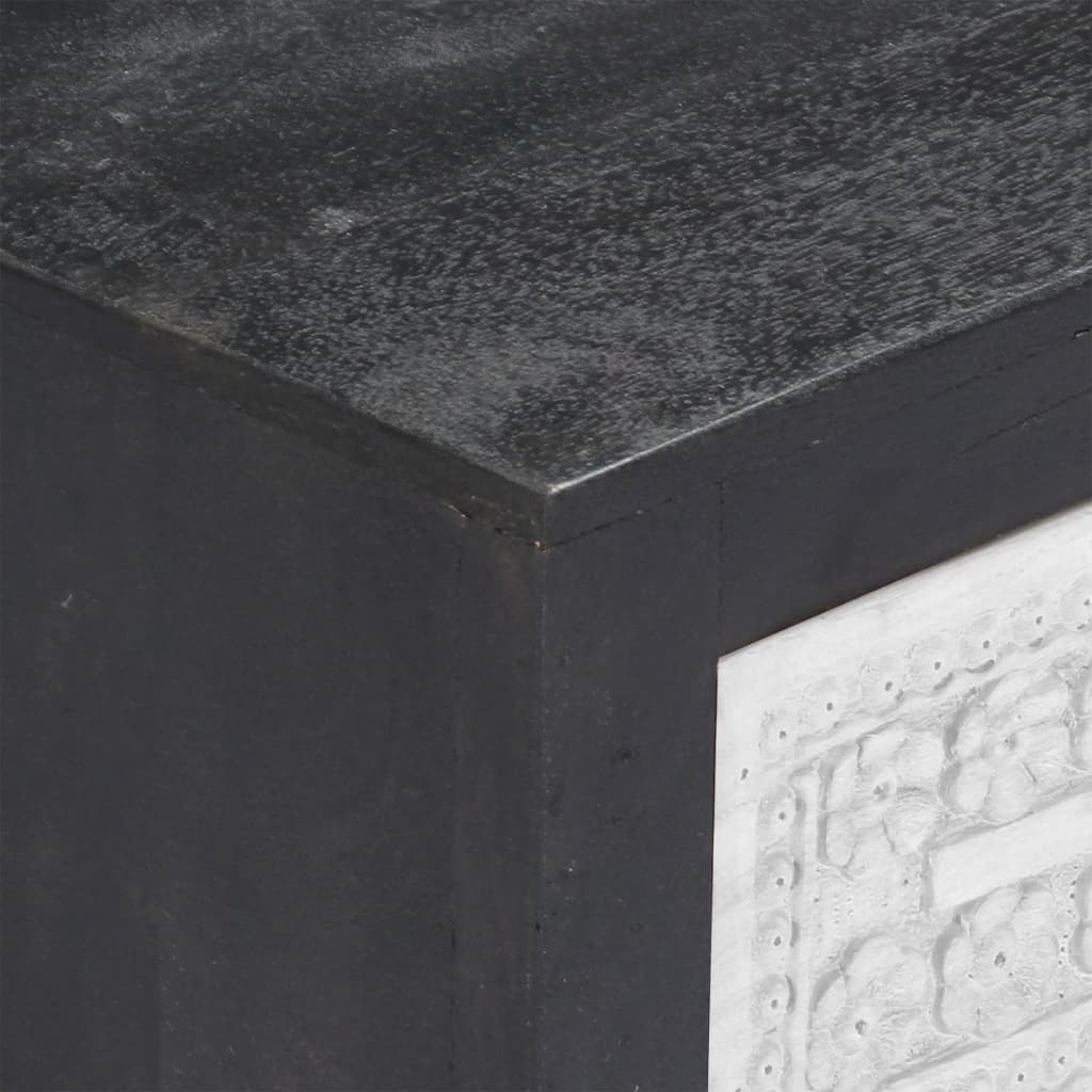 Έπιπλο Τηλεόρασης Σκαλιστό Γκρι/Λευκό 120x30x40 εκ Μασίφ Μάνγκο - PAKOBAZAAR