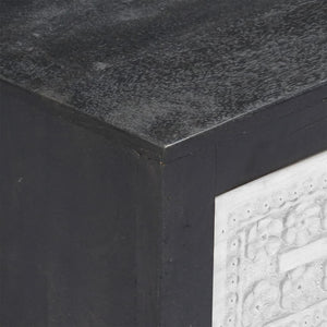 Έπιπλο Τηλεόρασης Σκαλιστό Γκρι/Λευκό 120x30x40 εκ Μασίφ Μάνγκο - PAKOBAZAAR