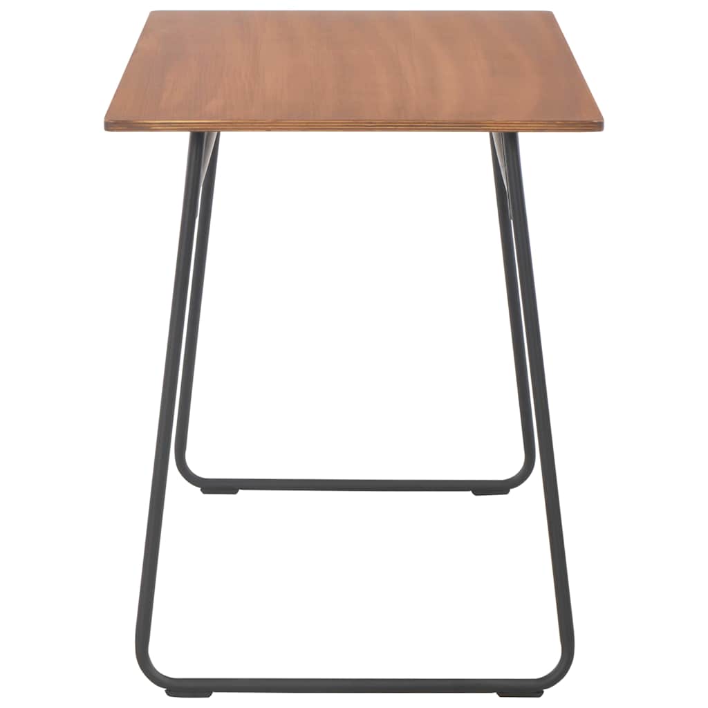Σετ Τραπεζαρίας 5 Τεμαχίων Καφέ από Μασίφ Κόντρα Πλακέ & Ατσάλι - Pakobazaar