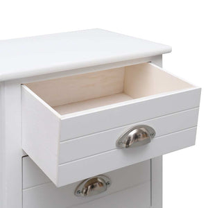 Κομοδίνο Λευκό 38 x 28 x 45 εκ. από Ξύλο Παυλώνιας