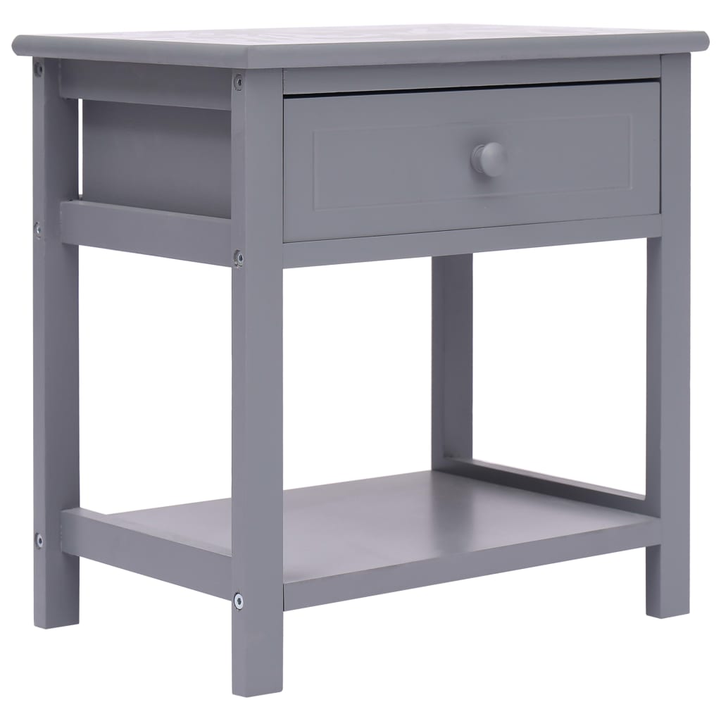 Κομοδίνο Γκρι 40 x 29 x 42 εκ. από Ξύλο Παυλώνιας - PAKOBAZAAR
