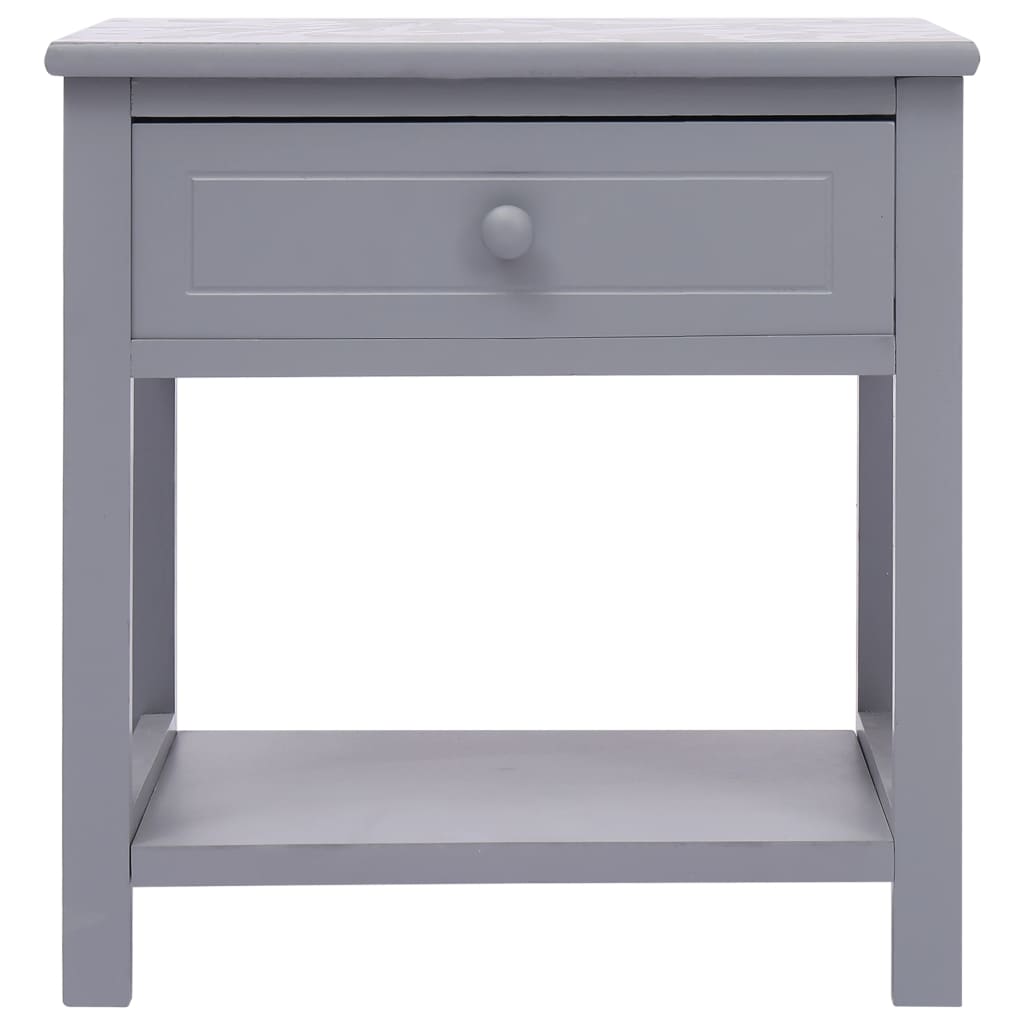 Κομοδίνο Γκρι 40 x 29 x 42 εκ. από Ξύλο Παυλώνιας - PAKOBAZAAR