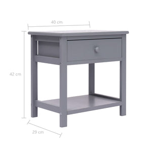 Κομοδίνο Γκρι 40 x 29 x 42 εκ. από Ξύλο Παυλώνιας - PAKOBAZAAR