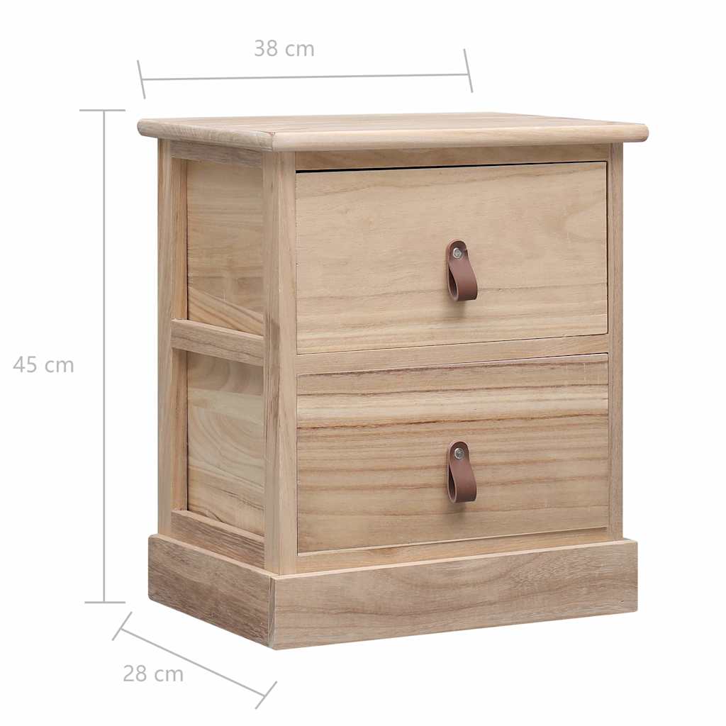 Κομοδίνα 2 τεμ. 38 x 28 x 45 εκ. από Ξύλο Παυλώνιας