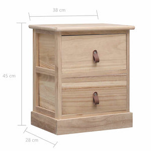 Κομοδίνα 2 τεμ. 38 x 28 x 45 εκ. από Ξύλο Παυλώνιας