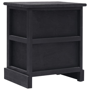 Κομοδίνο Μαύρο 38 x 28 x 45 εκ. από Ξύλο Παυλώνιας - PAKOBAZAAR