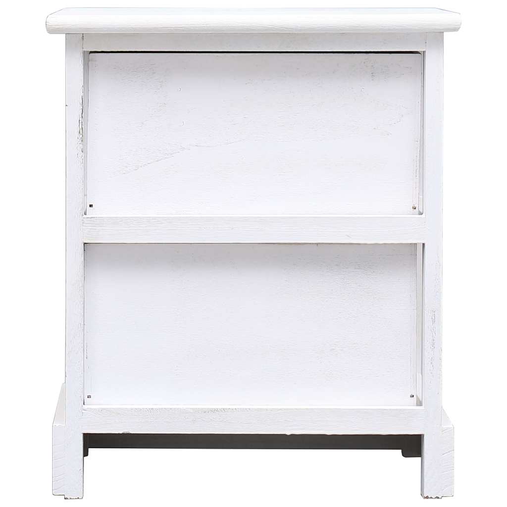 Κομοδίνο Λευκό 38 x 28 x 45 εκ. από Ξύλο Παυλώνιας