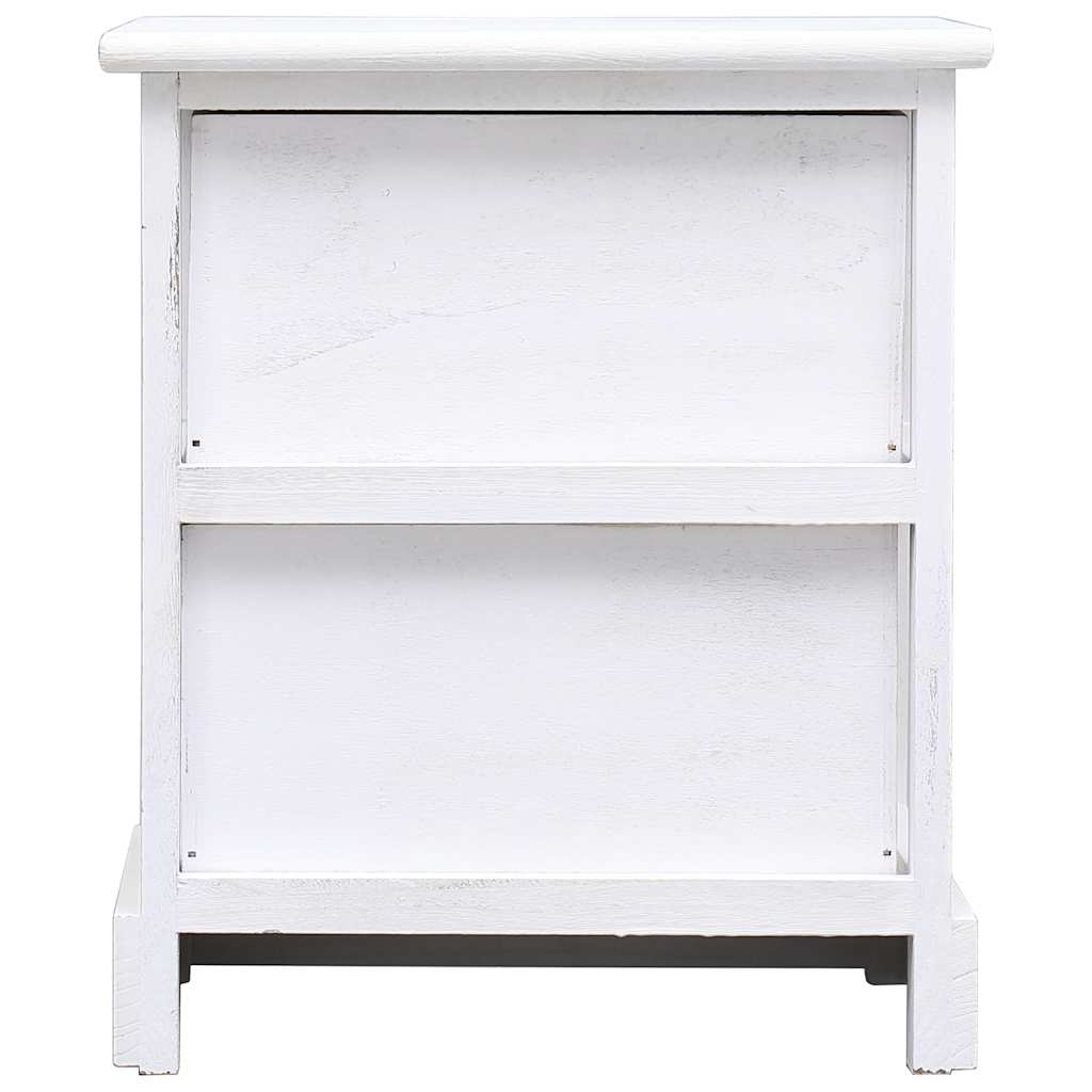 Κομοδίνα 2 τεμ. Λευκά 38 x 28 x 45 εκ. από Ξύλο Παυλώνιας