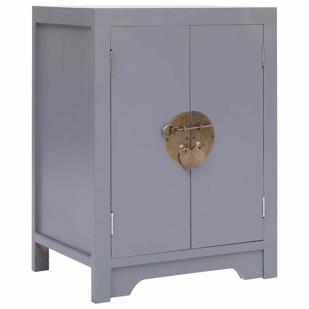 Κομοδίνο Γκρι 38 x 28 x 52 εκ. από Ξύλο Παυλώνιας - PAKOBAZAAR