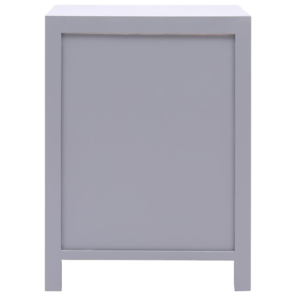 Κομοδίνο Γκρι 38 x 28 x 52 εκ. από Ξύλο Παυλώνιας - PAKOBAZAAR