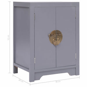 Κομοδίνο Γκρι 38 x 28 x 52 εκ. από Ξύλο Παυλώνιας - PAKOBAZAAR