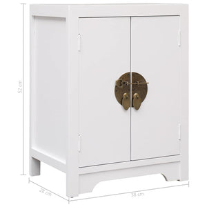 Κομοδίνο Λευκό 38 x 28 x 52 εκ. από Ξύλο Παυλώνιας - PAKOBAZAAR