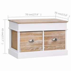 Πάγκος Χολ 70 x 35 x 45 εκ. από Ξύλο Παυλώνιας - Pakobazaar