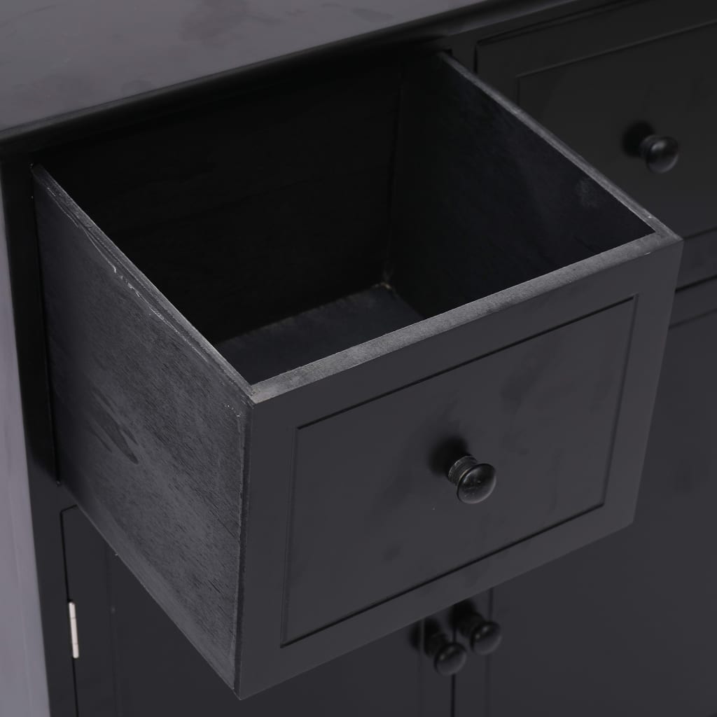 Βοηθητική Συρταριέρα Μαύρη 60x30x75 εκ. από Ξύλο Παυλώνιας - Pakobazaar