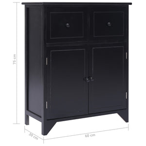 Βοηθητική Συρταριέρα Μαύρη 60x30x75 εκ. από Ξύλο Παυλώνιας - Pakobazaar